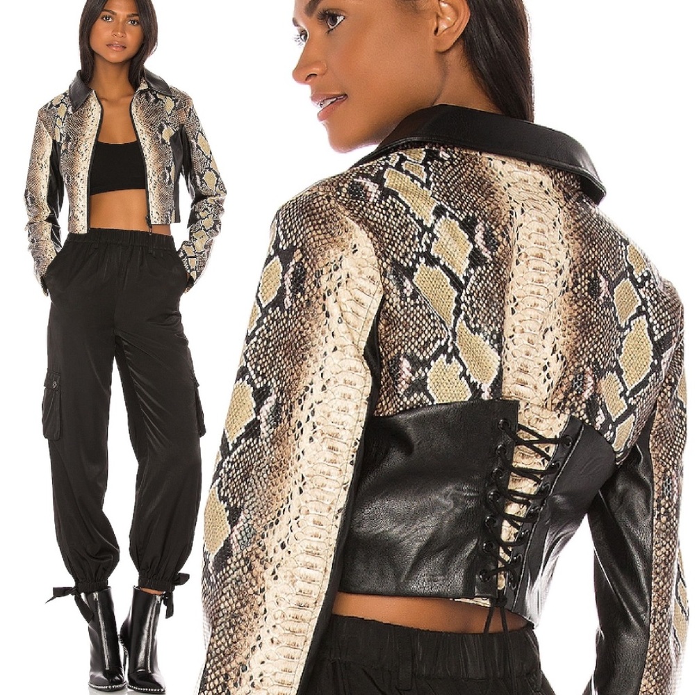 I.AM.GIA Alabama Snake Skin Crop Jacket Size L